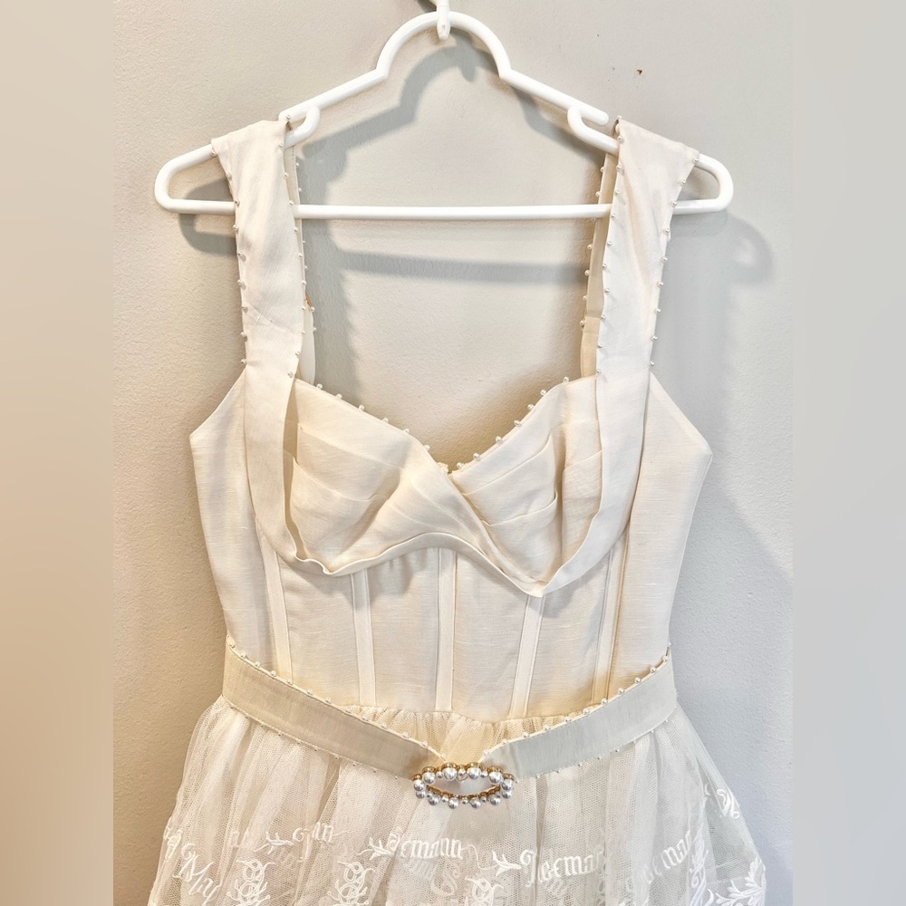 Zimmermann The High Tide Mesh Embroidered Mini Dress Size 2 /Medium - Picture 8 of 12